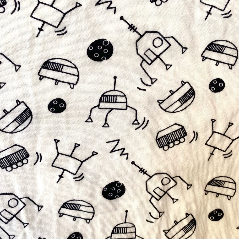 Hanna Andersson Kids Long John Pajama Top – Robots Print – Size 130 (US 8), NWOT - Picture 4 of 6